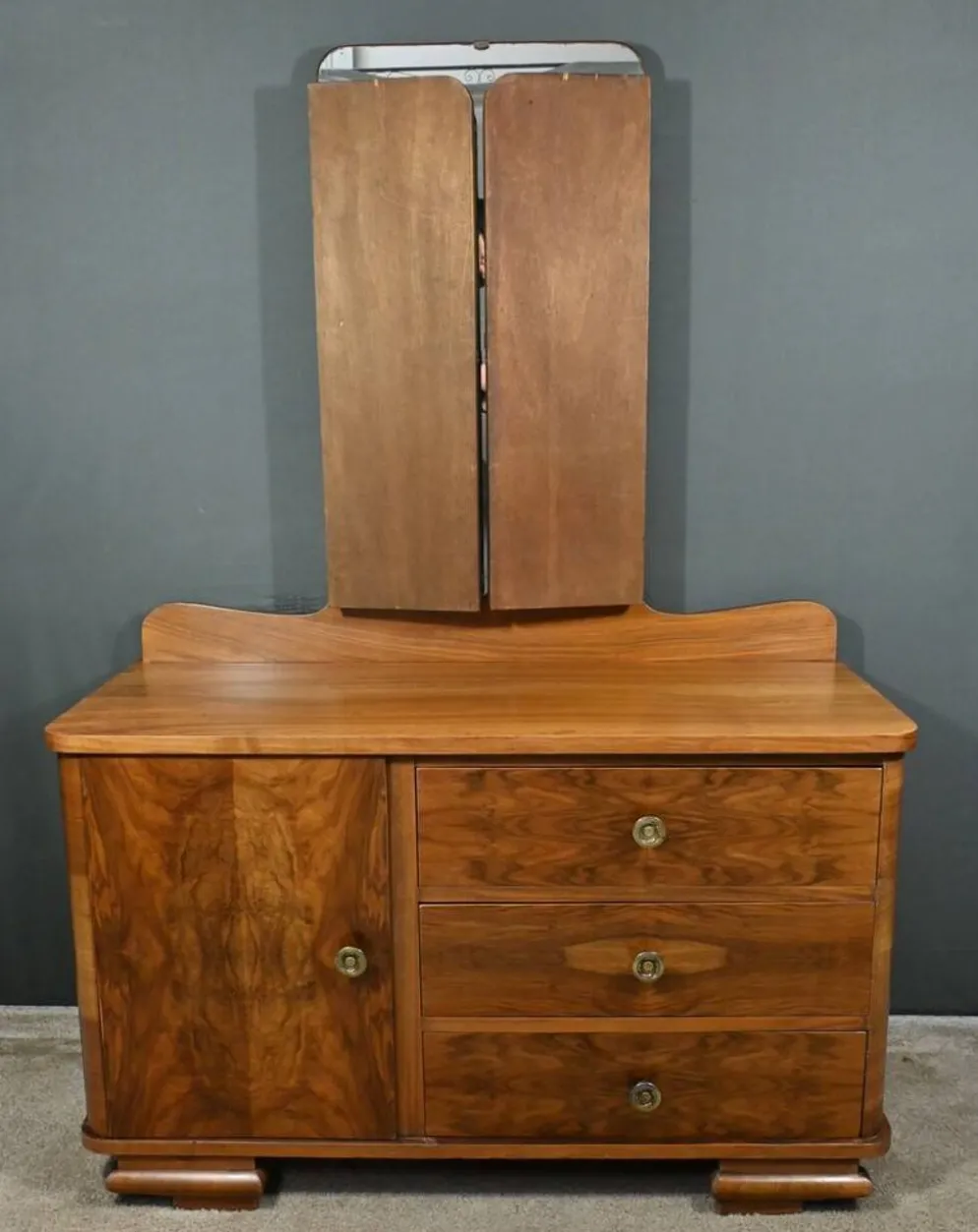 Coiffeuse en Ronce de Noyer, Art Déco - 1930