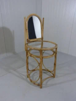 Coiffeuse en rotin vintage des années 1970
