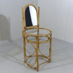Coiffeuse en rotin vintage des années 1970