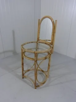 Coiffeuse en rotin vintage des années 1970