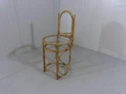 Coiffeuse en rotin vintage des années 1970