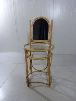 Coiffeuse en rotin vintage des années 1970