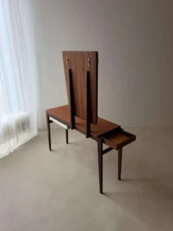 Coiffeuse en teck acajou vintage des années 1960