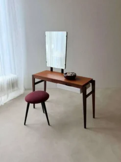 Coiffeuse en teck acajou vintage des années 1960