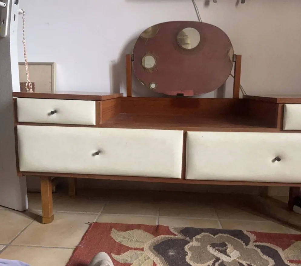 Coiffeuse en teck de Roger Landault des années 60