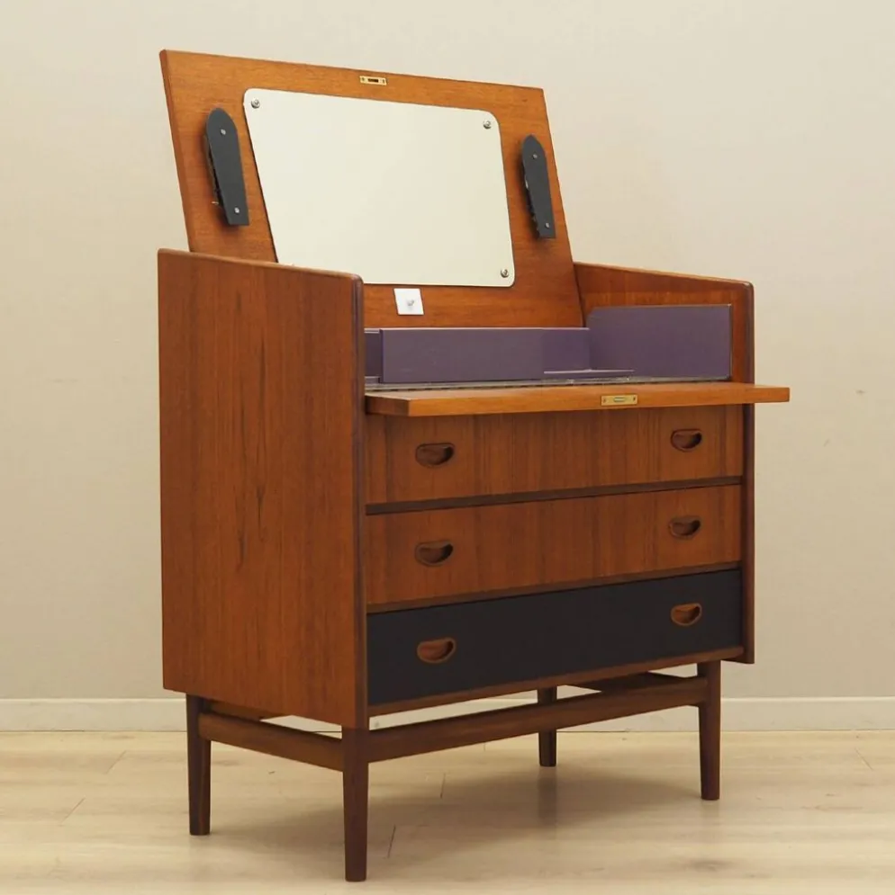 Coiffeuse en teck, design danois, années 1970, fabriquée au Danemark