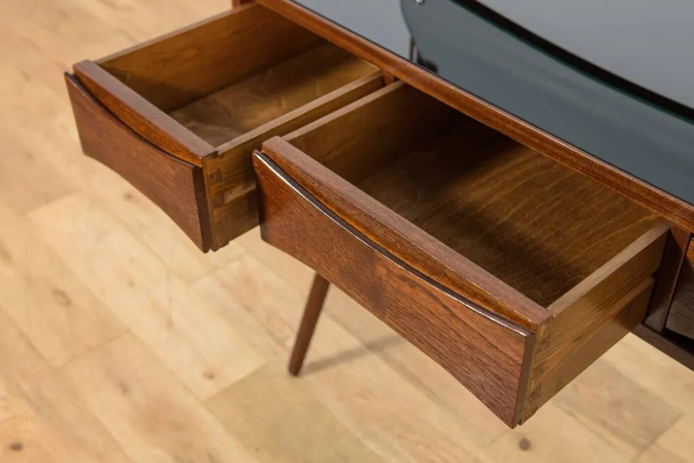Coiffeuse en teck du milieu du siècle avec miroir par Arne Vodder pour Ølholm Møbelfabrik, Danemark, années 1960.