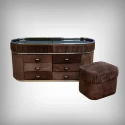 Coiffeuse et son Pouf, design Italien – 1970