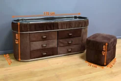 Coiffeuse et son Pouf, design Italien – 1970