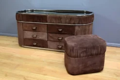 Coiffeuse et son Pouf, design Italien – 1970