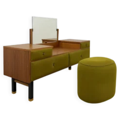 Coiffeuse et son pouf par Roger Landault, années 70