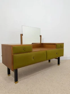 Coiffeuse et son pouf par Roger Landault, années 70