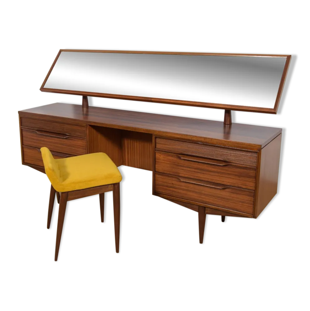 Coiffeuse et tabouret du milieu du siècle de White and Newton, Royaume-Uni,
