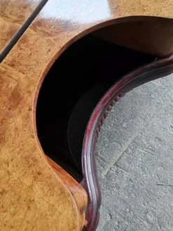 Coiffeuse italienne Mid-Century marron en bois et laiton avec grand miroir, années 1950