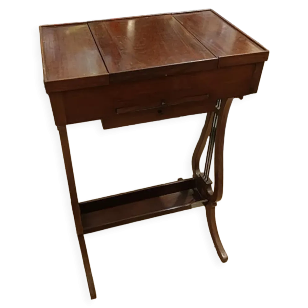 Coiffeuse lyre en acajou de Cuba massif d'époque Directoire