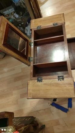 Coiffeuse lyre en acajou de Cuba massif d'époque Directoire