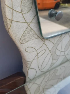 Coiffeuse ou meuble d’entrée vintage avec son siège années 1960