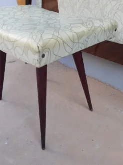 Coiffeuse ou meuble d’entrée vintage avec son siège années 1960