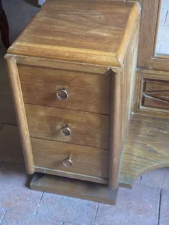 Coiffeuse psyché Art déco en chêne massif – Années 1920/1930
