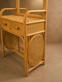 Coiffeuse rotin et cannage Circa 1970