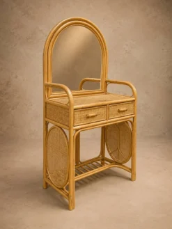 Coiffeuse rotin et cannage Circa 1970