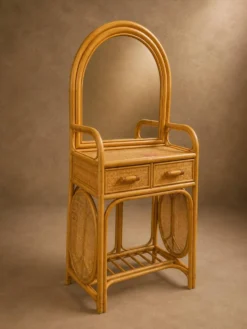 Coiffeuse rotin et cannage Circa 1970