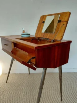 Coiffeuse scandinave en placage teck - années 60