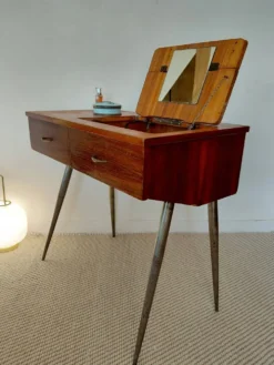 Coiffeuse scandinave en placage teck - années 60