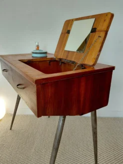 Coiffeuse scandinave en placage teck - années 60