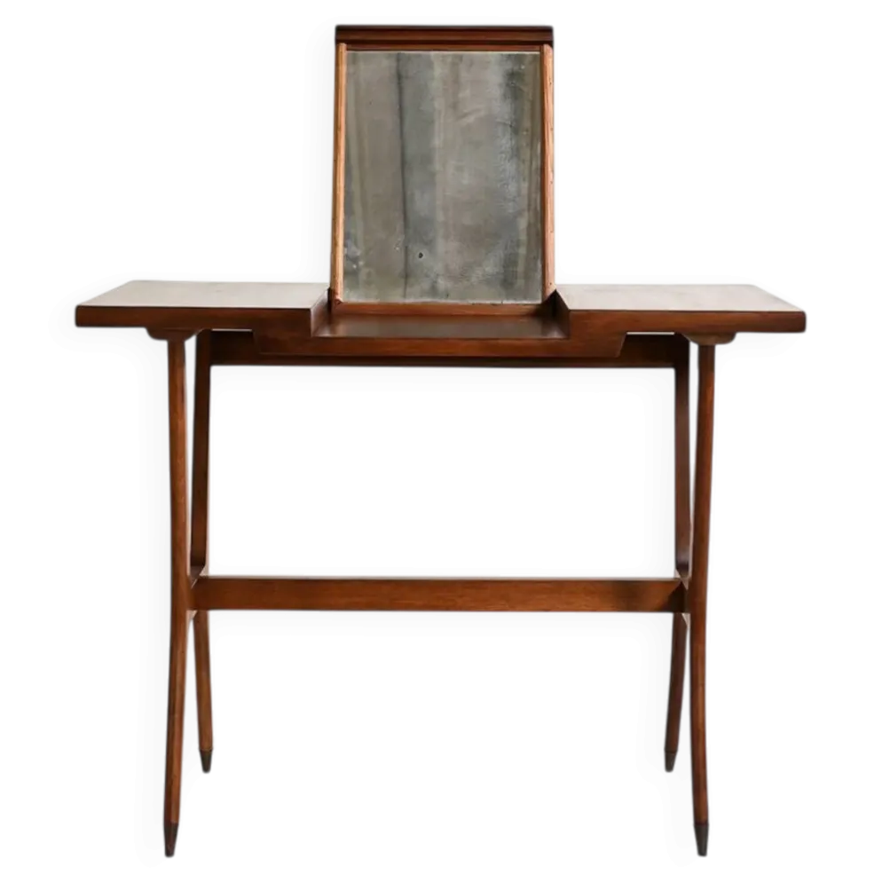 Coiffeuse scandinave en teck avec miroir, années 1960