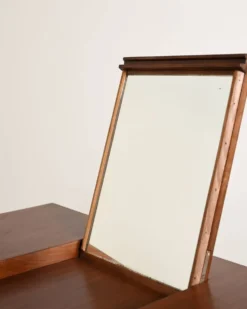 Coiffeuse scandinave en teck avec miroir, années 1960