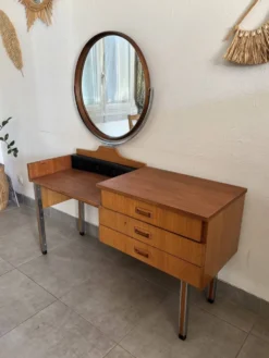 Coiffeuse scandinave vintage en teck, années 60