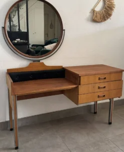 Coiffeuse scandinave vintage en teck, années 60