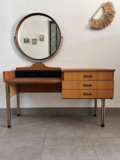 Coiffeuse scandinave vintage en teck, années 60