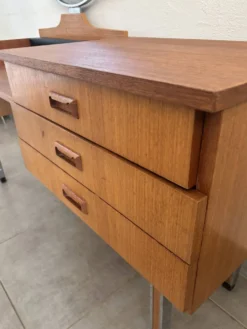 Coiffeuse scandinave vintage en teck, années 60