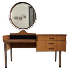 Coiffeuse scandinave vintage en teck, années 60