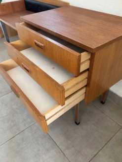 Coiffeuse scandinave vintage en teck, années 60