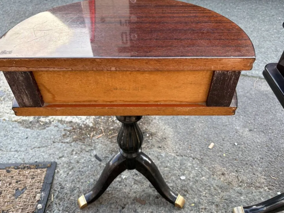 Coiffeuse triptyque vintage 1960s en acajou– signée G. Blouin Nantes