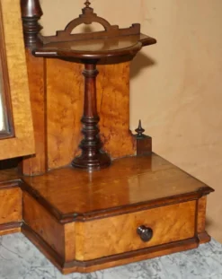 Coiffeuse Victorienne en Amboyna et Ébène Restaurée