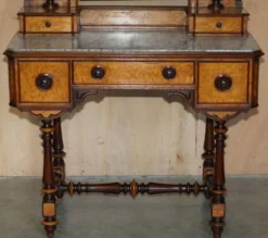 Coiffeuse Victorienne en Amboyna et Ébène Restaurée