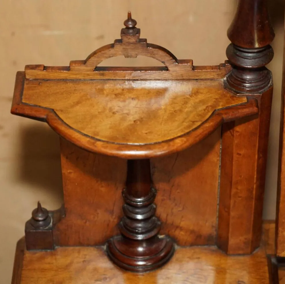 Coiffeuse Victorienne en Amboyna et Ébène Restaurée