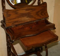 Coiffeuse victorien Thonet en bois courbé avec tabouret réglable