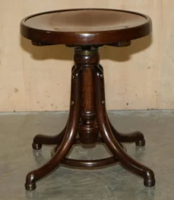 Coiffeuse victorien Thonet en bois courbé avec tabouret réglable