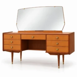 Coiffeuse vintage avec miroir, années 50-60