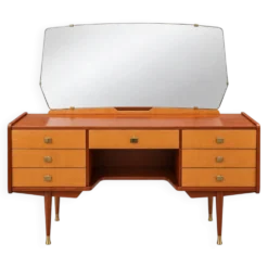 Coiffeuse vintage avec miroir, années 50-60