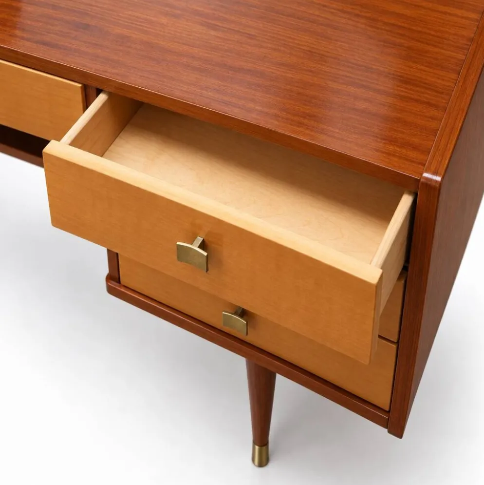Coiffeuse vintage avec miroir, années 50-60