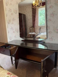 Coiffeuse vintage avec miroir, années 50-60