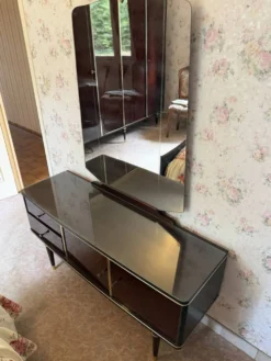 Coiffeuse vintage avec miroir, années 50-60