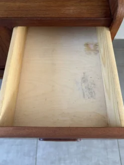 Coiffeuse vintage danoise en teck des années 60 estampillée Ag Spjel Kobber