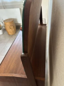 Coiffeuse vintage danoise en teck des années 60 estampillée Ag Spjel Kobber